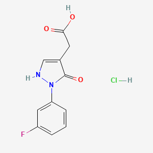 2-[2-(3-Fluorophenyl)-3-oxo-2,3-dihydro-1H-pyrazol-4-yl]acetic acid hydrochloride