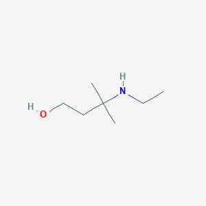 molecular formula C7H17NO B13257650 3-(Ethylamino)-3-methylbutan-1-ol 