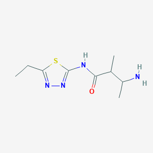 molecular formula C9H16N4OS B13257661 3-Amino-N-(5-ethyl-1,3,4-thiadiazol-2-yl)-2-methylbutanamide 