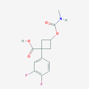 (1S,3s)-1-(3,4-difluorophenyl)-3-[(methylcarbamoyl)oxy]cyclobutane-1-carboxylic acid