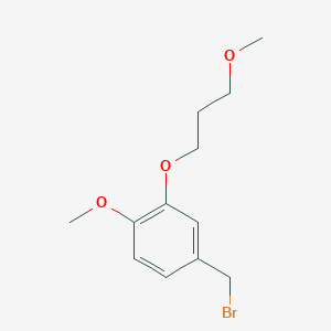 molecular formula C12H17BrO3 B132577 4-(Bromomethyl)-1-methoxy-2-(3-methoxypropoxy)benzene CAS No. 172900-73-1