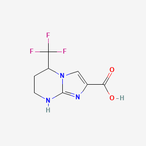 molecular formula C8H8F3N3O2 B13257765 5-(Trifluoromethyl)-5H,6H,7H,8H-imidazo[1,2-a]pyrimidine-2-carboxylic acid 