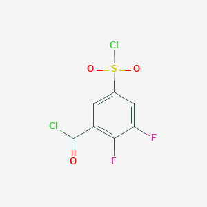 molecular formula C7H2Cl2F2O3S B13257827 5-(Chlorosulfonyl)-2,3-difluorobenzoyl chloride 