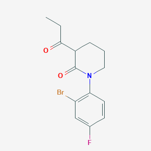 1-(2-Bromo-4-fluorophenyl)-3-propanoylpiperidin-2-one