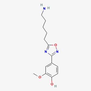 4-[5-(5-Aminopentyl)-1,2,4-oxadiazol-3-yl]-2-methoxyphenol