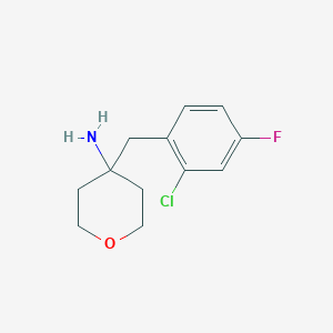 4-[(2-Chloro-4-fluorophenyl)methyl]oxan-4-amine