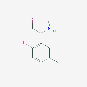 molecular formula C9H11F2N B13257966 2-Fluoro-1-(2-fluoro-5-methylphenyl)ethan-1-amine 