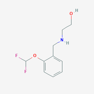 molecular formula C10H13F2NO2 B13257986 2-({[2-(Difluoromethoxy)phenyl]methyl}amino)ethan-1-ol 