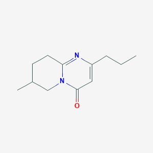 molecular formula C12H18N2O B13258006 7-Methyl-2-propyl-4H,6H,7H,8H,9H-pyrido[1,2-a]pyrimidin-4-one 