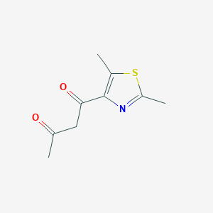 molecular formula C9H11NO2S B13258077 1-(Dimethyl-1,3-thiazol-4-yl)butane-1,3-dione 