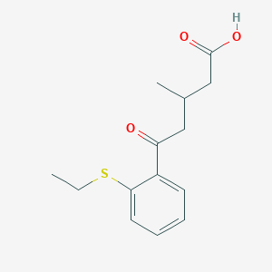 molecular formula C14H18O3S B1325814 5-(2-(乙硫基)苯基)-3-甲基-5-氧代戊酸 CAS No. 951893-10-0