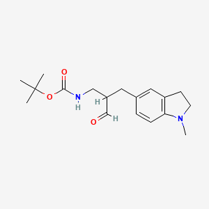 molecular formula C18H26N2O3 B13258165 tert-Butyl N-{2-[(1-methyl-2,3-dihydro-1H-indol-5-yl)methyl]-3-oxopropyl}carbamate 