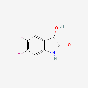 molecular formula C8H5F2NO2 B13258177 5,6-Difluoro-3-hydroxy-2,3-dihydro-1H-indol-2-one 