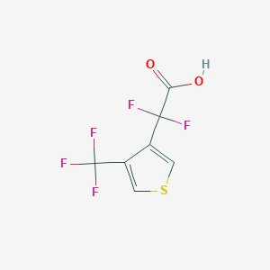 molecular formula C7H3F5O2S B13258187 2,2-Difluoro-2-[4-(trifluoromethyl)thiophen-3-yl]acetic acid 