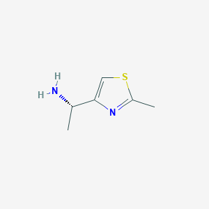 molecular formula C6H10N2S B13258195 (1S)-1-(2-methyl-1,3-thiazol-4-yl)ethan-1-amine 