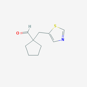 1-(1,3-Thiazol-5-ylmethyl)cyclopentane-1-carbaldehyde