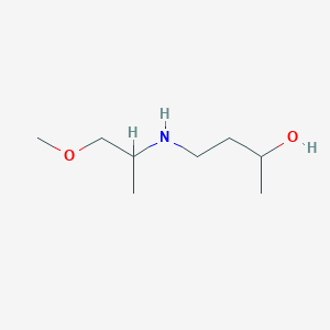 molecular formula C8H19NO2 B13258306 4-[(1-Methoxypropan-2-yl)amino]butan-2-ol 