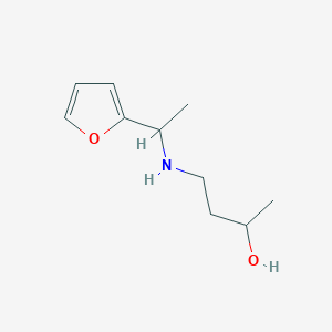 molecular formula C10H17NO2 B13258340 4-{[1-(Furan-2-yl)ethyl]amino}butan-2-ol 