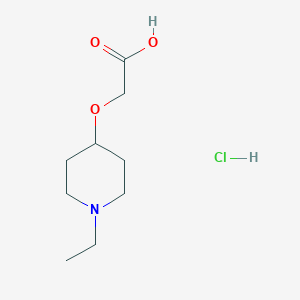 molecular formula C9H18ClNO3 B13258407 [(1-Ethylpiperidin-4-YL)oxy]aceticacidhydrochloride 