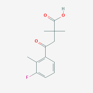 molecular formula C13H15FO3 B1325843 2,2-二甲基-4-(3-氟-2-甲基苯基)-4-氧代丁酸 CAS No. 951884-98-3