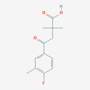molecular formula C13H15FO3 B1325847 2,2-二甲基-4-(4-氟-3-甲基苯基)-4-氧代丁酸 CAS No. 951885-10-2