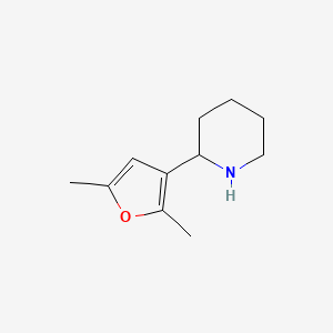 molecular formula C11H17NO B13258615 2-(2,5-Dimethylfuran-3-yl)piperidine 