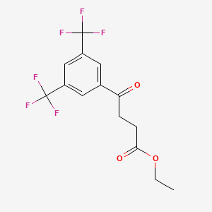 molecular formula C14H12F6O3 B1325865 4-(3,5-二三氟甲基苯基)-4-氧代丁酸乙酯 CAS No. 898792-91-1