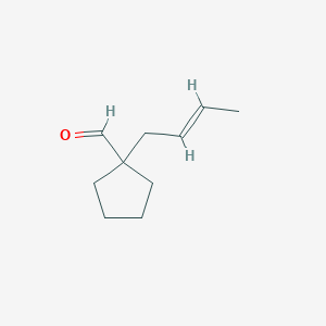 1-(But-2-en-1-yl)cyclopentane-1-carbaldehyde