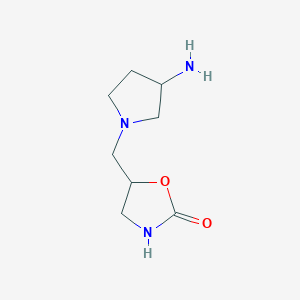 5-[(3-Aminopyrrolidin-1-yl)methyl]-1,3-oxazolidin-2-one