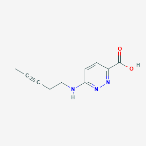 molecular formula C10H11N3O2 B13258986 6-[(Pent-3-yn-1-yl)amino]pyridazine-3-carboxylic acid 