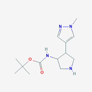 tert-butyl N-[4-(1-methyl-1H-pyrazol-4-yl)pyrrolidin-3-yl]carbamate