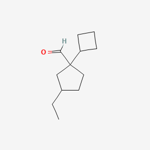 1-Cyclobutyl-3-ethylcyclopentane-1-carbaldehyde