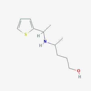 molecular formula C11H19NOS B13259063 4-{[1-(Thiophen-2-yl)ethyl]amino}pentan-1-ol 