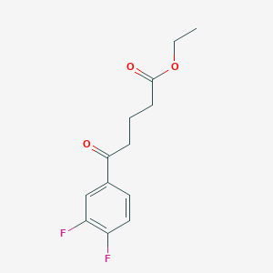 molecular formula C13H14F2O3 B1325907 5-(3,4-二氟苯基)-5-氧代戊酸乙酯 CAS No. 898752-24-4