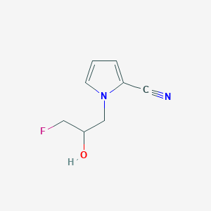 molecular formula C8H9FN2O B13259085 1-(3-Fluoro-2-hydroxypropyl)-1H-pyrrole-2-carbonitrile 