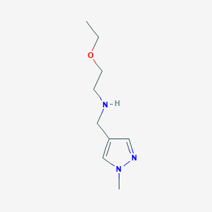 molecular formula C9H17N3O B13259100 (2-Ethoxyethyl)[(1-methyl-1H-pyrazol-4-yl)methyl]amine 