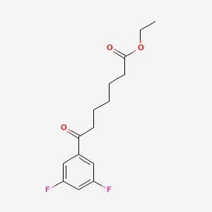molecular formula C15H18F2O3 B1325913 7-(3,5-二氟苯基)-7-氧代庚酸乙酯 CAS No. 898752-43-7