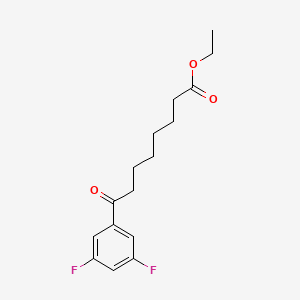molecular formula C16H20F2O3 B1325914 8-(3,5-二氟苯基)-8-酮壬酸乙酯 CAS No. 898752-46-0