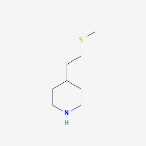 molecular formula C8H17NS B13259140 4-[2-(Methylsulfanyl)ethyl]piperidine 