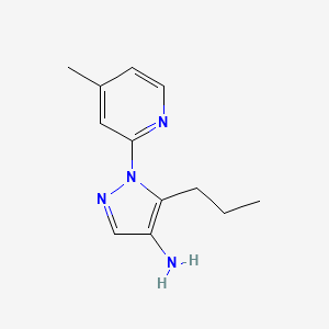 molecular formula C12H16N4 B13259141 1-(4-Methylpyridin-2-yl)-5-propyl-1H-pyrazol-4-amine 