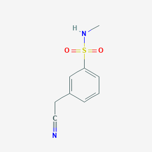 molecular formula C9H10N2O2S B13259143 3-(Cyanomethyl)-N-methylbenzene-1-sulfonamide 