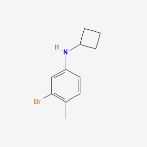 molecular formula C11H14BrN B13259188 3-bromo-N-cyclobutyl-4-methylaniline 