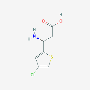 molecular formula C7H8ClNO2S B13259197 (3R)-3-amino-3-(4-chlorothiophen-2-yl)propanoic acid 