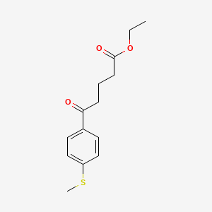 molecular formula C14H18O3S B1325922 5-(4-甲基硫代苯基)-5-氧代戊酸乙酯 CAS No. 854859-01-1