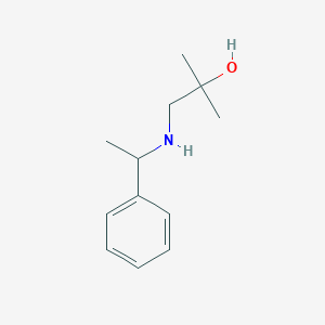 molecular formula C12H19NO B13259279 2-Methyl-1-[(1-phenylethyl)amino]propan-2-ol CAS No. 1181632-37-0