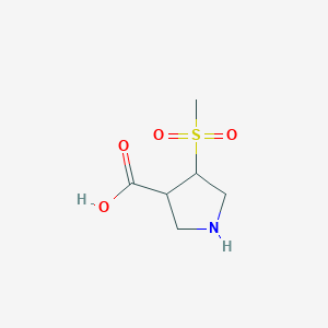 molecular formula C6H11NO4S B13259319 4-Methanesulfonylpyrrolidine-3-carboxylic acid 