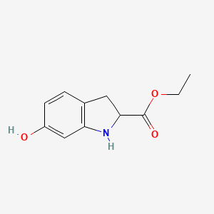 molecular formula C11H13NO3 B13259349 Ethyl 6-hydroxy-2,3-dihydro-1H-indole-2-carboxylate 