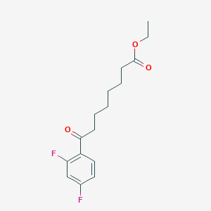 molecular formula C16H20F2O3 B1325936 8-(2,4-二氟苯基)-8-氧代辛酸乙酯 CAS No. 898753-12-3