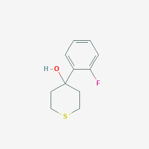 molecular formula C11H13FOS B13259367 4-(2-Fluorophenyl)thian-4-ol 