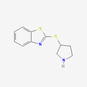 molecular formula C11H12N2S2 B13259408 2-(Pyrrolidin-3-ylsulfanyl)-1,3-benzothiazole 